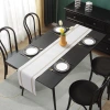 The table flag is modern, simple, fashionable, elegant, creative and high-end. It features a Nordic-style bed flag, a bed cover, a coffee table and dining table decoration fabric, a long, light and luxurious tablecloth and table flag Specification image